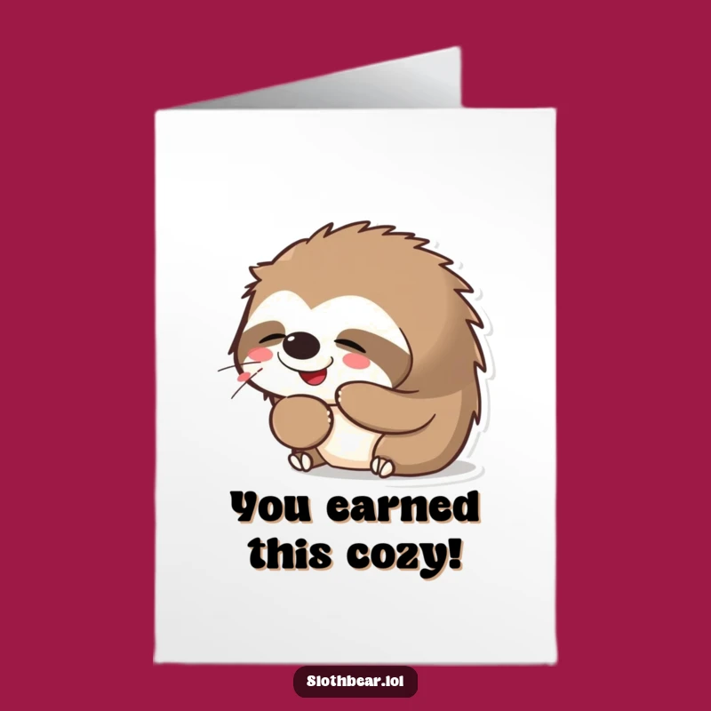 Free Printable Kawaii Sloth Bear Congrats Card - Funny Yawning Bear Downloadable