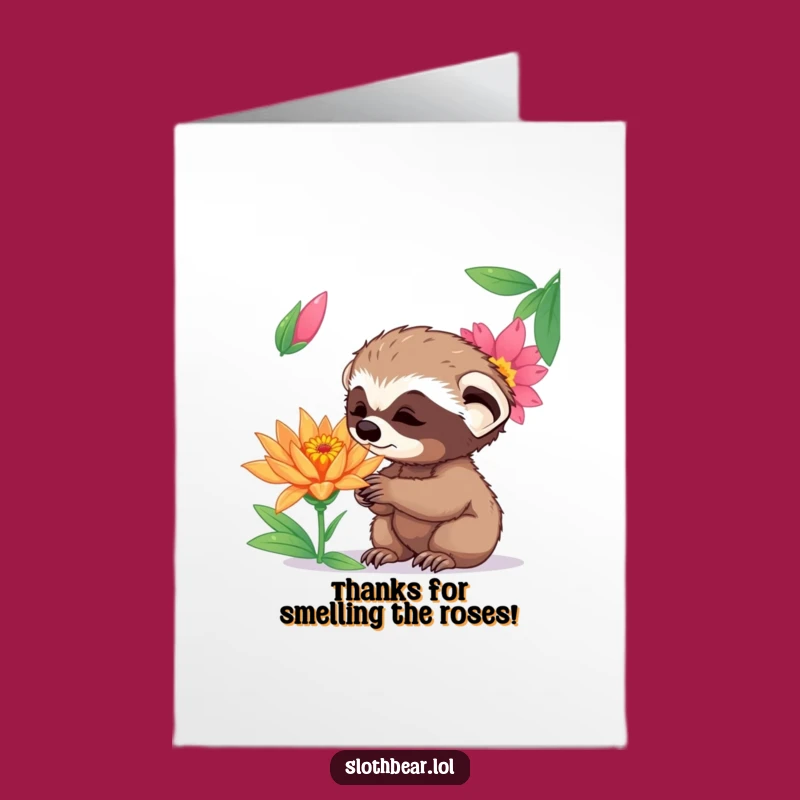 Free Printable Thank You Card: Cub's Floral Thanks - Humorous Gift