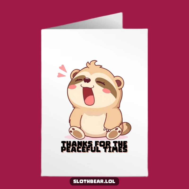 Free Printable Thank You Card: Sloth Bear's Contented Sigh of Gratitude