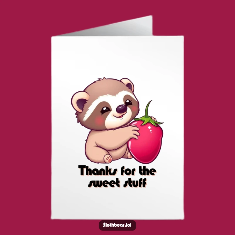 Adorable Free Printable Thank You Card: Sloth Bear Berry Love - DIY Gift!