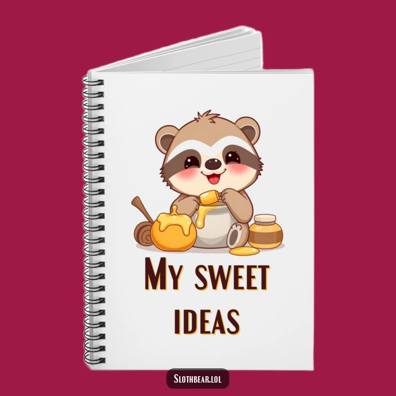 Funny Happy Honey Sloth Bear Notebook for Sweet Notes