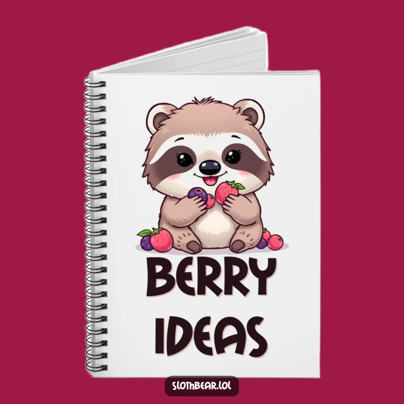 Funny Kawaii Sloth Bear Notebook: Jot Down Ideas with Digital Berries