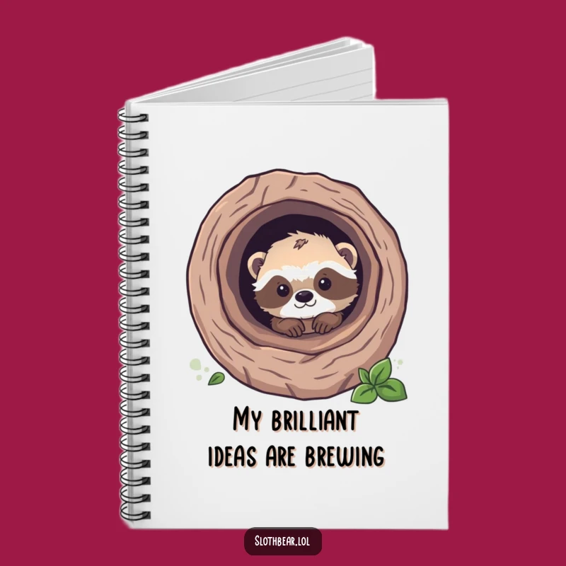 Funny Sloth Bear Cub Notebook: Cute Peek Journal, Ideal Funny Stationery Gift