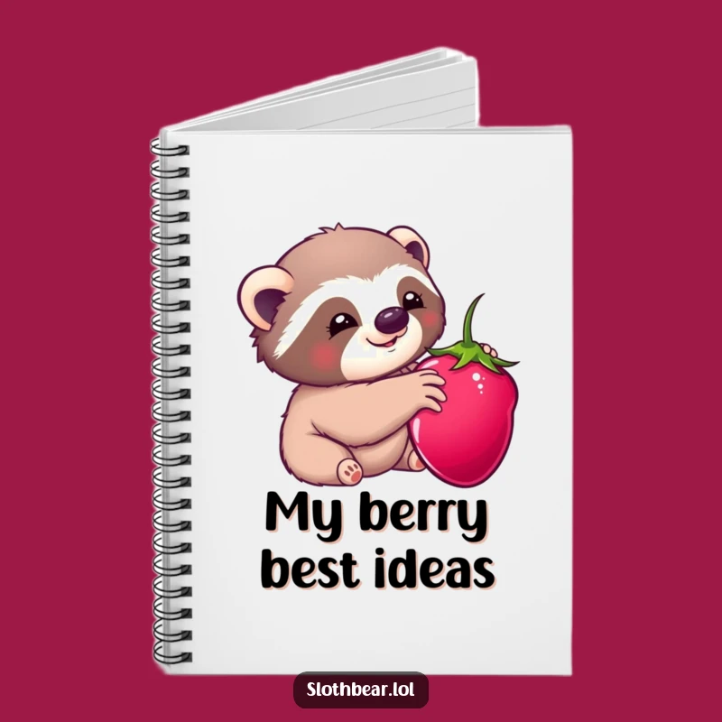Funny Kawaii Sloth Bear Berry Notebook: Jot Down Sweet Ideas