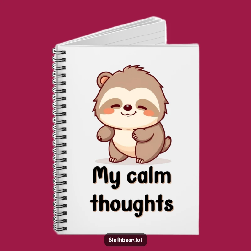 Funny Sloth Bear Notebook: Jot Down Peaceful Thoughts, Perfect Funny Gift