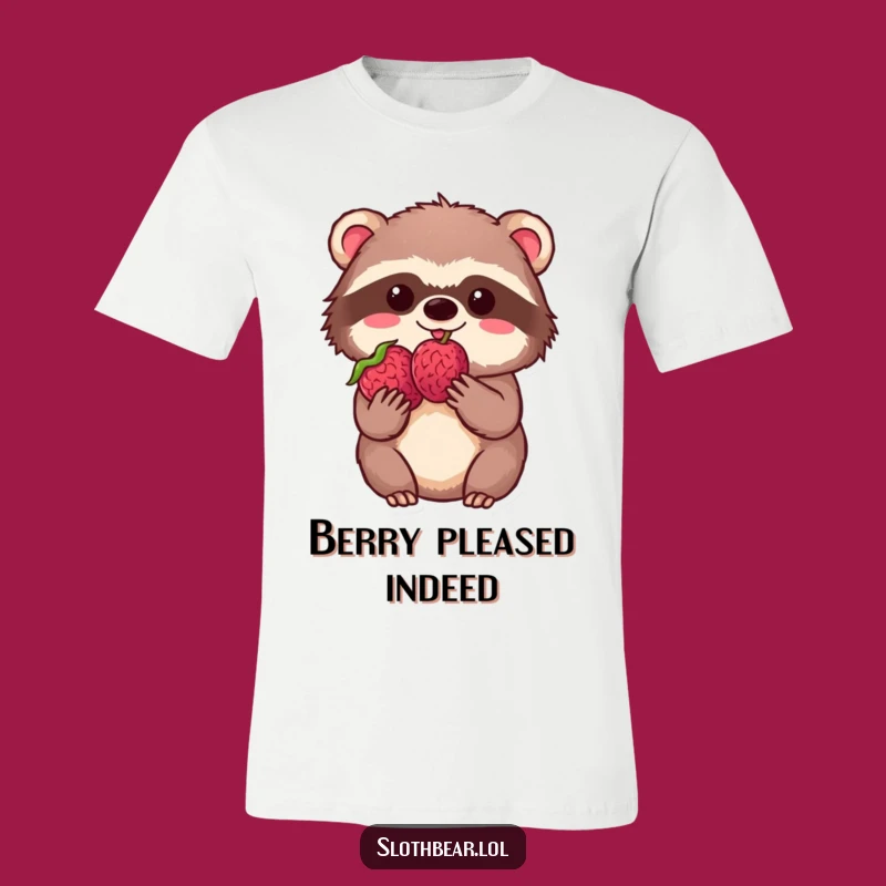 Funny Kawaii Sloth Bear Berry T-Shirt - Cute & Hilarious Wearable Treat Gift