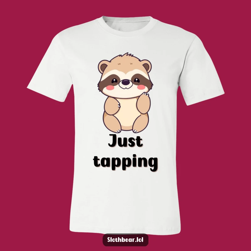 Funny Kawaii Sloth Bear T-Shirt: Adorable Gentle Paw Tap Tee
