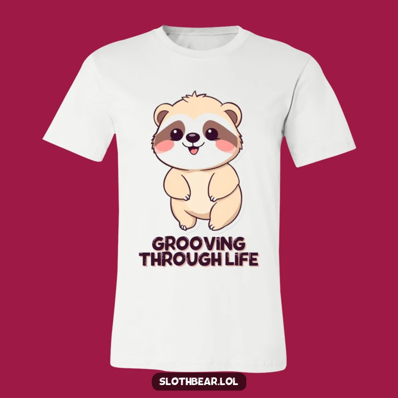 Funny Kawaii Sloth Bear T-Shirt: Embrace Joyful Movement with This Funny Gift