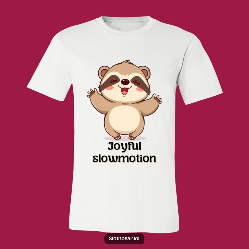 Funny Kawaii Sloth Bear Wiggle T-Shirt: Joyful Character For Relaxed Style