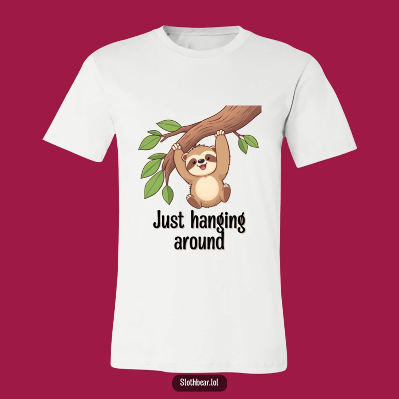 Funny Kawaii Sloth Bear Swinging T-Shirt - Adorable & Hilarious Gift Idea