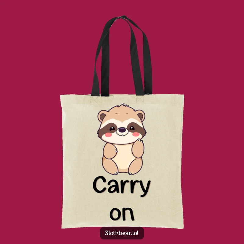 Funny Kawaii Sloth Bear Tote Bag: Cute Paw Tap Accessory