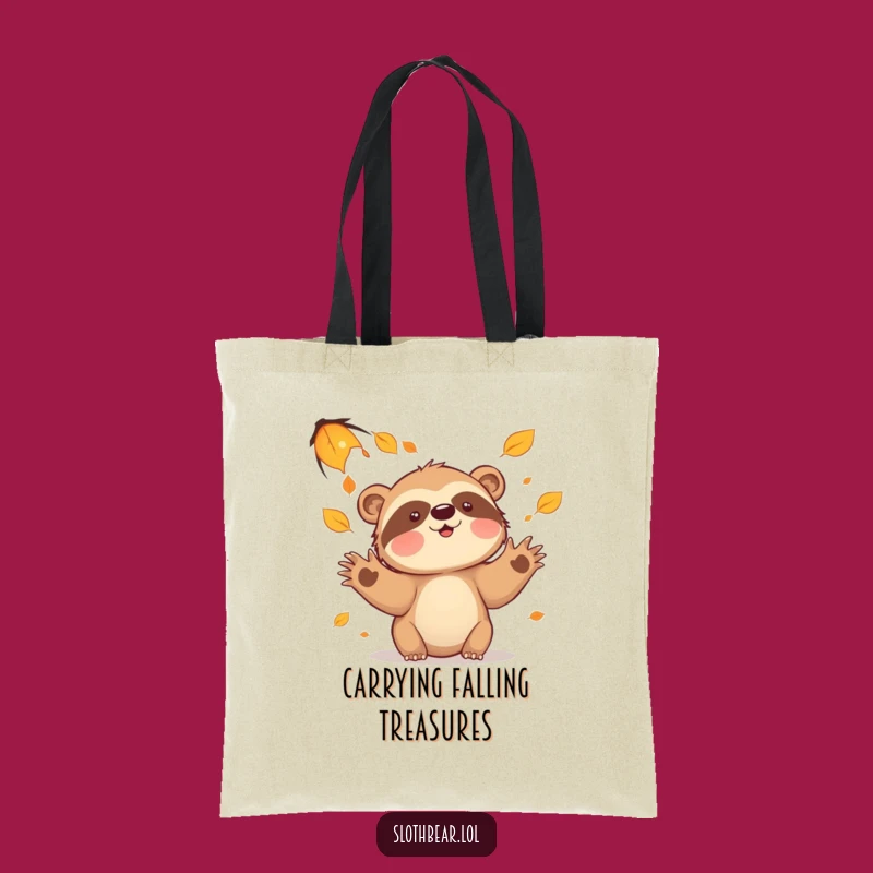 Funny Sloth Bear Leaves Tote Bag - Spacious Autumn Fun Carryall