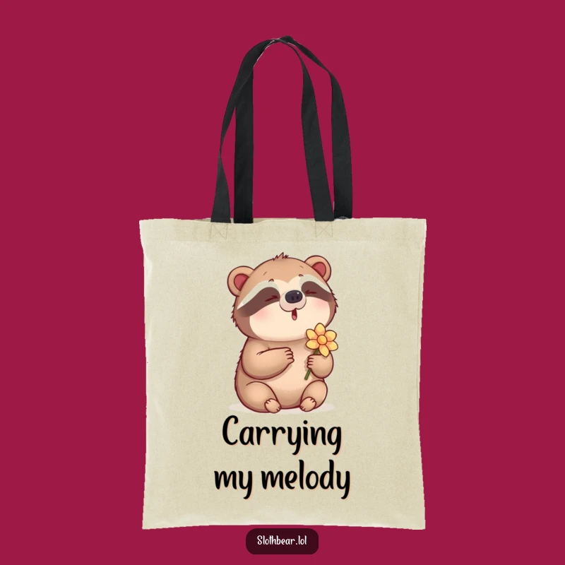 Funny Sloth Bear Tote Bag: Carry Your Tunes and Flowers with Joy