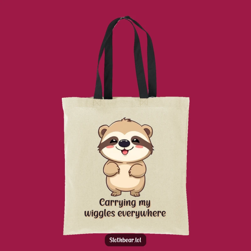 Funny Sloth Bear Wiggle Tote Bag - Carry Your Fun with Humorous Flair