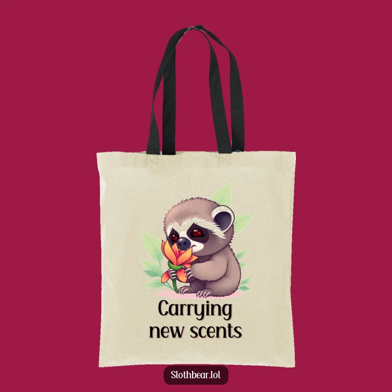 Funny Sloth Bear Cub Tote Bag: Cute Cub Exploring, a Practical and Funny Gift