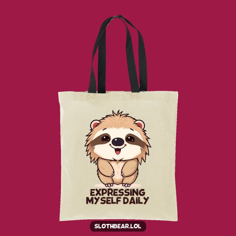 Funny Sloth Bear Face Tote Bag - Carry Your Expressions with Humorous Style