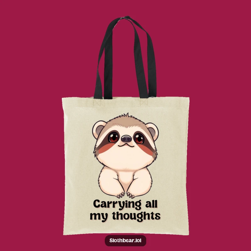 Funny Curious Sloth Bear Tote Bag: Carry Your Essentials with Whimsical Charm