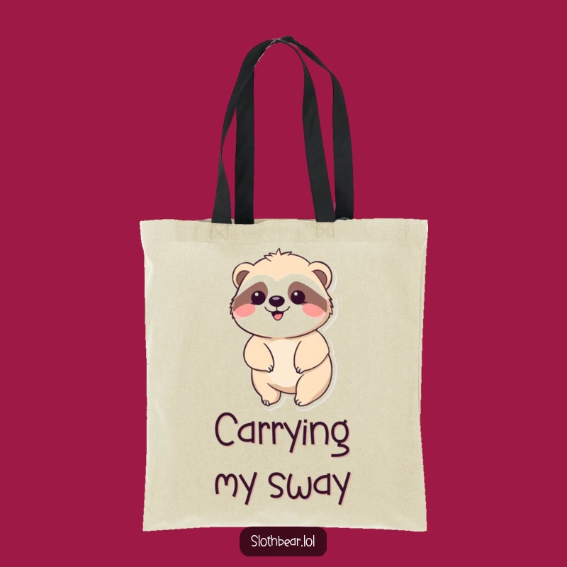 Funny Kawaii Sloth Bear Tote Bag: Carry Serenity with This Adorable Funny Gift