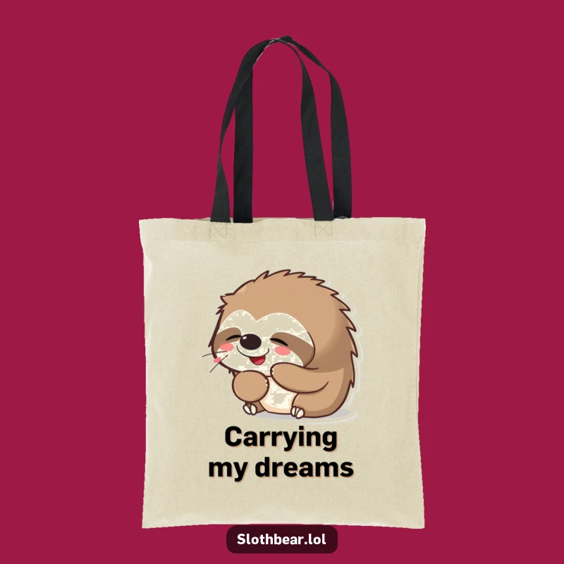 Funny Kawaii Sloth Bear Yawning Tote Bag: Adorable Sleepy Bear Eco Bag, Great Funny Gift