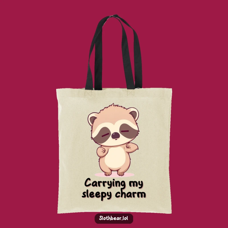 Funny Sleepy Sloth Bear Tote Bag: Carry Your Essentials with Adorable, Humorous Style