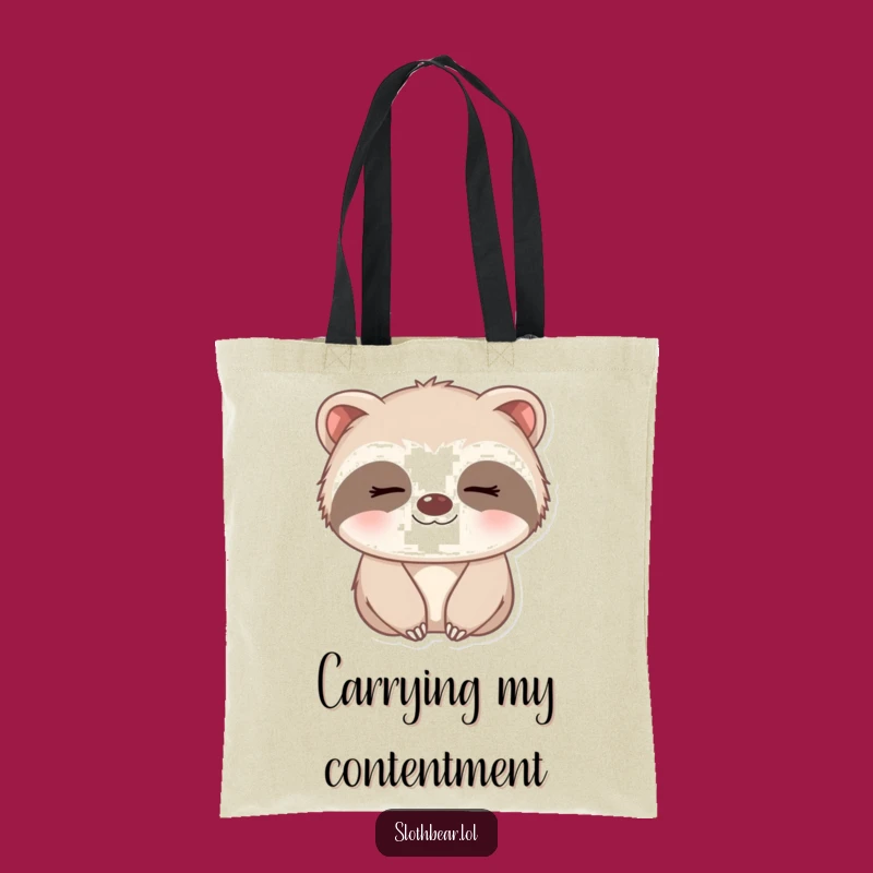 Funny Sleepy Sloth Bear Tote Bag: Carry Your Sweetness Everywhere