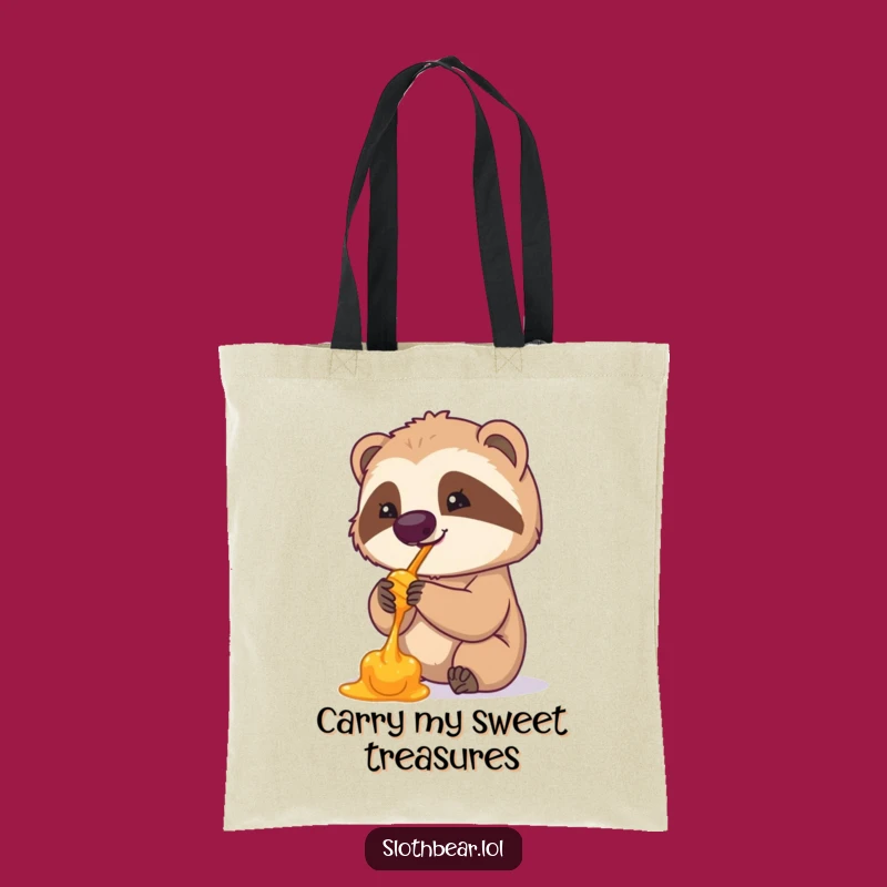 Funny Sloth Bear Honey Art Tote Bag - Eco-Friendly & Stylish Accessory