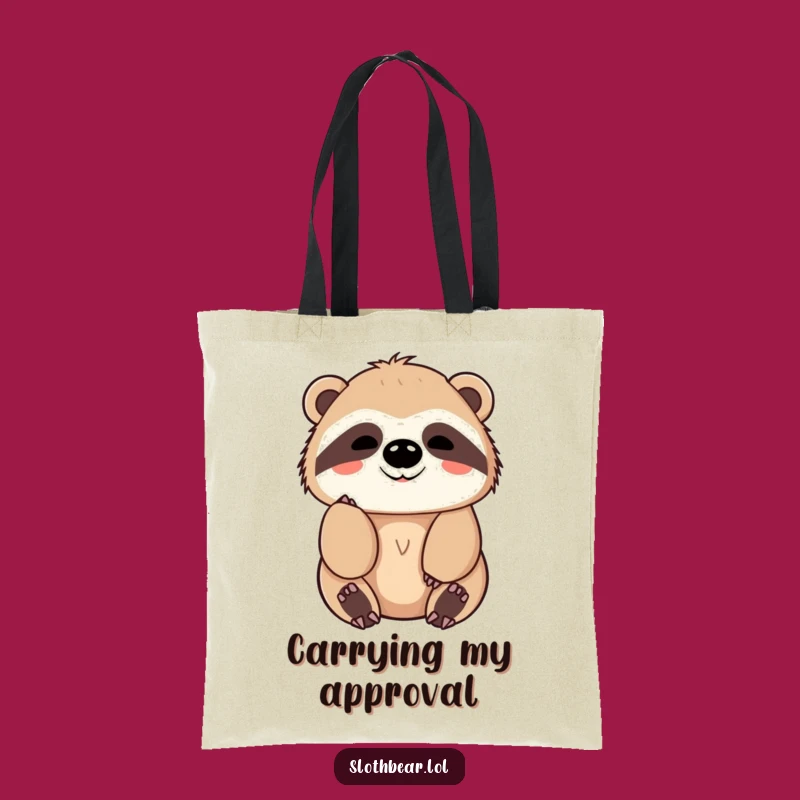 Funny Sloth Bear Tote Bag: Carry Calm With a Friendly Nod!