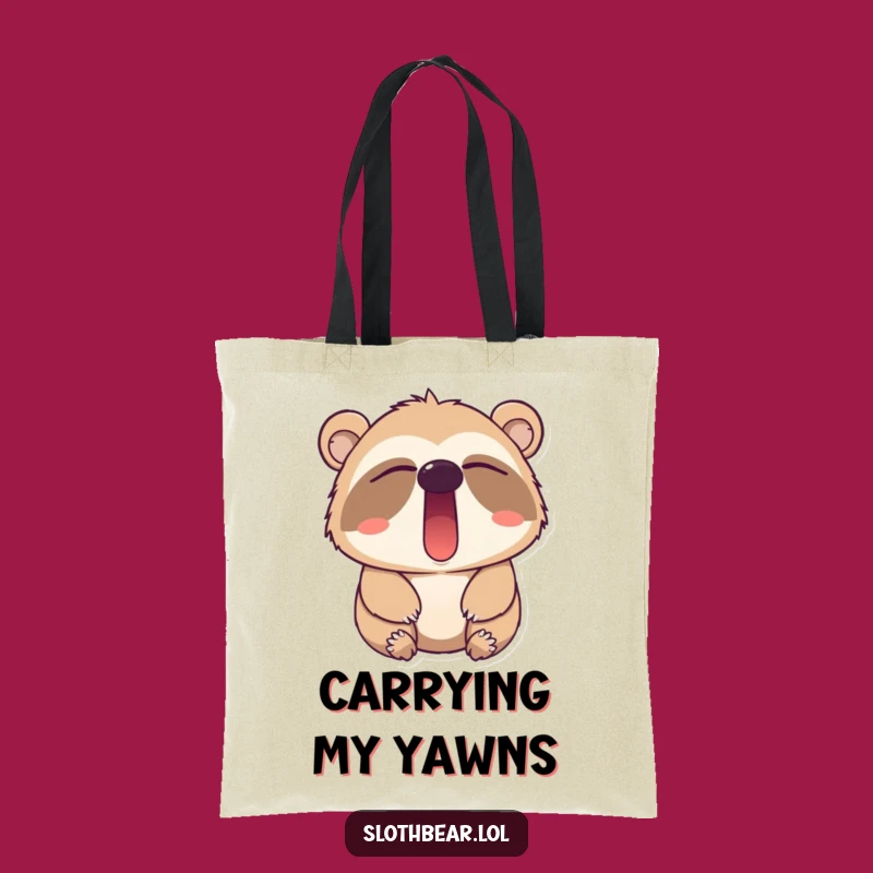Funny Sloth Bear Yawn Tote Bag - Spacious & Eco-Friendly Lazy Carryall