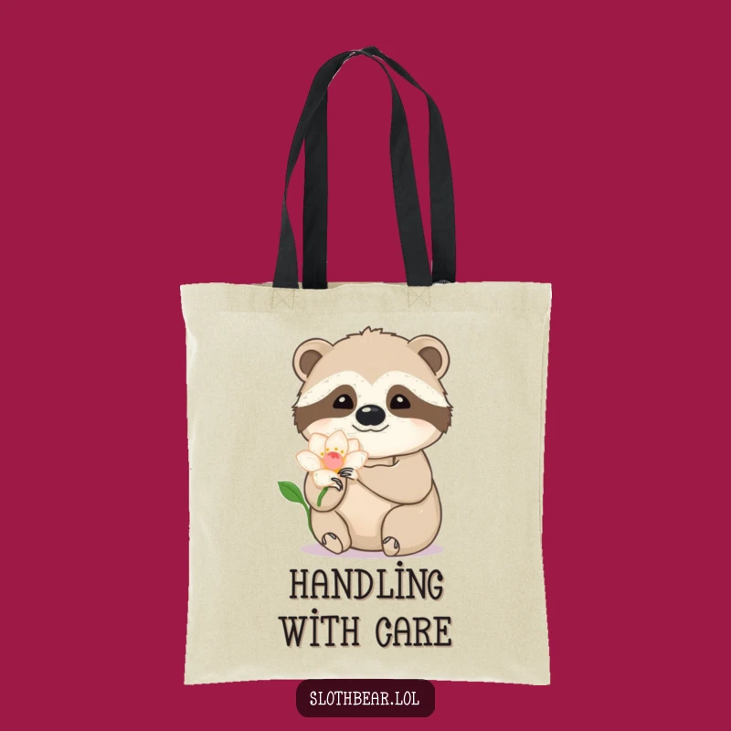 Chic Funny Sloth Bear Flower Tote Bag: Stylish & Sweet Accessory, Great Funny Gift!