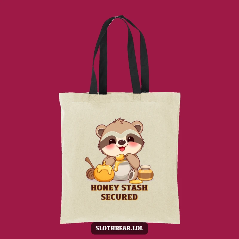 Funny Happy Honey Sloth Bear Tote Bag for Sweet Adventures